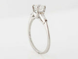 2ct Round Cut Diamond Engagement Ring Baguette Accent Trilogy 14k WhiteGold Over