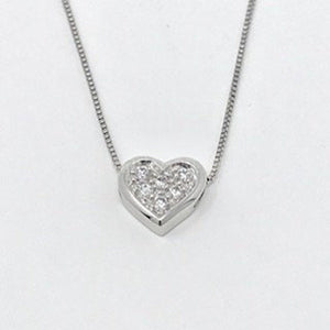 0.4ct Round Cut Moissanite Heart Love Pendant 14k White Gold Plated NO CHAIN