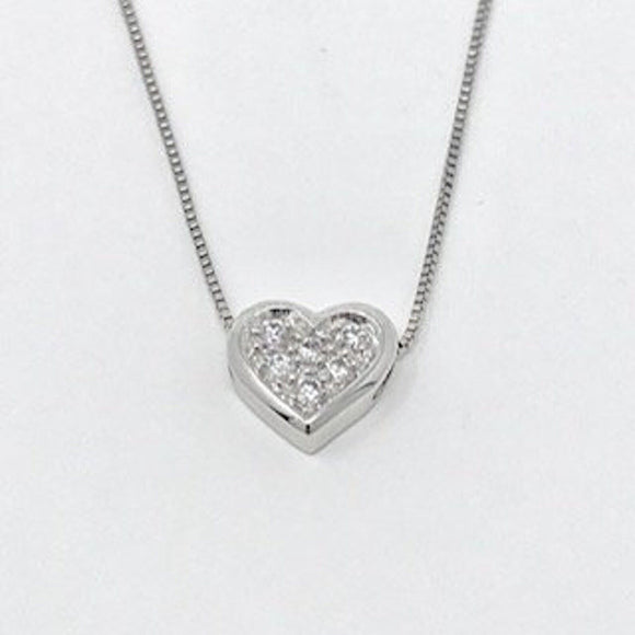 0.4ct Round Cut Moissanite Heart Love Pendant 14k White Gold Plated NO CHAIN