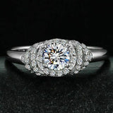 3Ct Round Cut Diamond Stylish Halo Women Engagement Ring 14K White Gold Finish