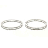 4.5ct Baguette Cut VVS1D Diamond Inside Out Hoop Earrings 14k White Gold Finish