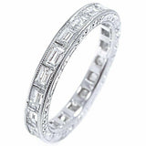 2.3ct Baguette Cut Diamond Wedding Ring Band Vintage Eternity 14k WhiteGold Over