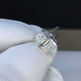 2ct Emerald Cut VVS1D Diamond Solitaire Women Stud Earrings 14k WhiteGold Finish