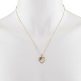 1ct Peridot Pendant Chain Round Cut Heart Love Valentine Gift 14k Rose Gold Over