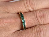 2ct Princess Cut Green Emerald Channel Set Half Eternity Band 14k Rose Gold Over