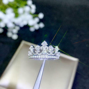 1.2ct Round Cut Diamond Princess Queen Crown Tiara Ring 14k White Gold Finish