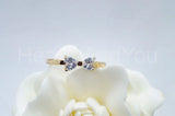 0.5ct Heart Simulated Diamond Bow Design Engagement Ring 14k Yellow Gold Plated