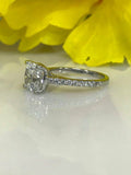 2ct Cushion Cut Diamond Accents Solitaire Engagement Ring 14k White Gold Finish