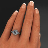 Trilogy Engagement Ring 1.75ct Emerald Cut VVS1D Diamond 14k Yellow Gold Finish