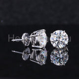 1.6ct Round Cut Moissanite Solitaire Stud Women Earrings 14k White Gold Plated