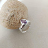 1ct Engagement Ring Marquise Cut Purple Amethyst Solitaire 14k White Gold Finish