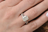 Bridal Set Engagement Ring 1.6ct Radiant Cut VVS1D Diamond 14k White Gold Finish