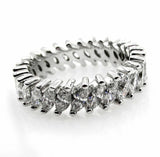 7Ct Marquise Cut VVS1 Diamond Unique Eternity Wedding Band 14K White Gold Finish