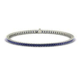 15ct Princess Cut Blue Sapphire Elegant Tennis Bracelet 14k White Gold Finish