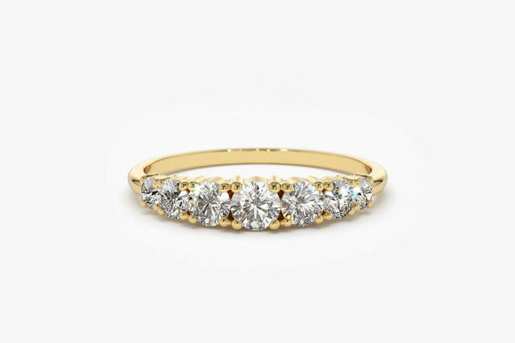 2.6ct Engagement Ring Round Cut Diamond Stackable Design 14k Yellow Gold Finish