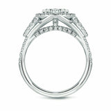 3.5ct Heart Cut Diamond Love Design Halo Engagement Ring 14K White Gold Finish