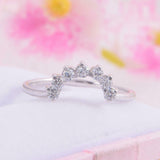 1.6ct Round Diamond Engagement Ring Crown Tiara Shape Women 14k White Gold Over