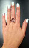 1.5ct Engagement Ring Round Cut Pink Ruby Swirl Twist 14k White Gold Finish