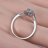 Halo Engagement Ring 1ct Heart Brilliant Cut VVS1D Diamond 14k White Gold Finish