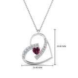 0.5ct Heart Cut Pink Ruby Love Valentine Pendant 14k White Gold Finish NO CHAIN