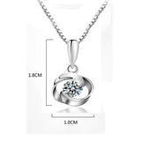 0.4ct Round Cut VVS1D Diamond Pendant Solitaire 14k White Gold Finish NO CHAIN