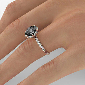 4Ct Round Cut Black Diamond Exquisite Solitaire Cocktail Ring 14K Rose Gold Over