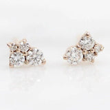 1ct Round Cut Moissanite Cluster Stud Earrings For Women 14k Yellow Gold Plated