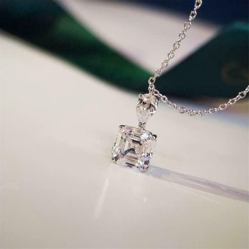 Messi Jewelry Ms-504 14K Gold Cross Shape Asscher Cut Def Lab Diamond  Pendant Necklace - China White Gold and Lady Necklace price |  Made-in-China.com