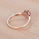 1.2ct Oval Pink Ruby Engagement Ring Diamond Halo Solitaire 14k Rose Gold Finish