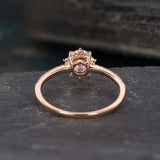 1.4ct Round Cut Diamond Engagement Ring 14k Rose Gold Finish Unique Halo Promise