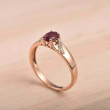 1ct Oval Cut Pink Ruby Solitaire Promise Women Engagement Ring 14k RoseGold Over