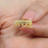 1.5ct Round Cut Diamond Engagement Ring Princess Queen Crown 14k YellowGold Over