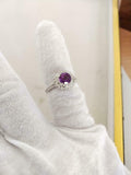 1.7ct Engagement Ring Round Cut Purple Amethyst Dual Halo 14k White Gold Finish