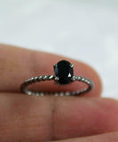 1.2ct Engagement Ring Oval Cut Diamond Braided Solitaire 14k Black Gold Finish