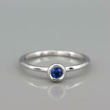 0.2ct Round Cut Blue Sapphire Engagement Ring Solitaire Women 14k WhiteGold Over