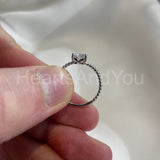 1ct Heart Simulated Diamond Twisted Rope Engagement Ring 14k White Gold Plated