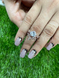 1.5ct Heart Simulated Diamond Infinity Curved Bridal Set 14k Rose Gold Plated