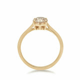 1.5ct Oval Cut Champagne Diamond Engagement Ring 14k YellowGold Finish Solitaire