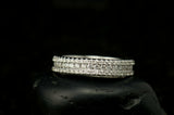 5Ct Round Cut DVVS1 Diamond Three Row Elegant Wedding Band 14K White Gold Finish