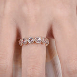 2ct Round Cut Peach Morganite Stylish Halo Engagement Ring 14k Rose Gold Finish