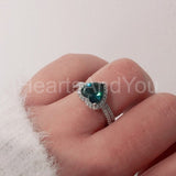 1ct Heart Cut Simulated  London Blue Topaz Halo Bridal Set 14k White Gold Plated