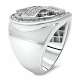 6Ct Princess Cut Diamond Cross Design Men Engagement Ring 14K White Gold Finish