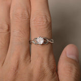 1.5ct Round Cut Peach Morganite Engagement Ring 14k White Gold Finish Infinity