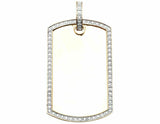 0.5ct Round Cut VVS1D Diamond Pendant Frame Dog Tag Charm 14k Yellow Gold Finish