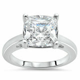 2Ct Cushion Cut Diamond Solitaire Classic Engagement Ring 14K White Gold Finish