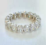 4ct Oval Simulated Diamond Iced Full Eternity Wedding Band 14k White Gold Plated