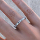 2.7ct Round Cut VVS1D Diamond Wedding Band Full Eternity 14k White Gold Finish