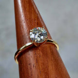 1.8ct Round Cut Diamond Engagement Ring Classic Solitaire 14k Yellow Gold Finish