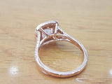 2.5ct Cushion Cut VVS1 Diamond Double Halo Engagement Ring 14k Rose Gold Finish