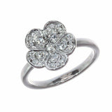 3.6ct Round Cut Diamond Engagement Ring Flower Cocktail 14k White Gold Finish